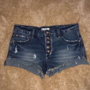 Free People button fly cut off shorts